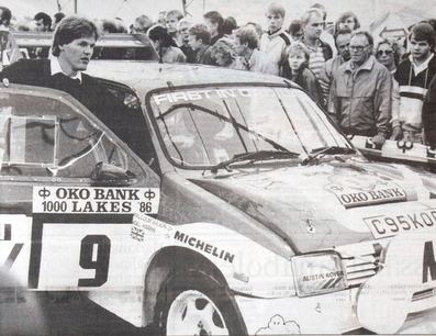 Malcolm Wilson - Nigel Harris
36º 1000 Lakes Rally 1986. MG Metro 6R4 (C95 KOG). Clasificado 10º.

Del 5 al 7 de Septiembre, Jyväskylä, Finlandia.
Superficie: tierra.

El Rally tenia un total de 1344.89 km de los que 389.97 km divididos en 48 tramos eran especiales, (una de ellas fue cancelada SS8 Savo de 8.11 Km).

Se inscribieron 169 equipos, tomaron la salida 164, finalizaron 81.@
Palabras clave: ;Nigel_Harris;MG;Metro;Grupo_B;Finlandia;1986;Personajes