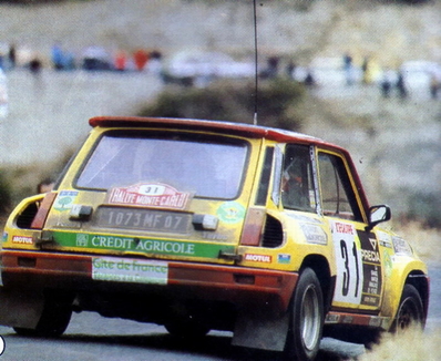Jean-Paul Aymé - Brigitte Aymé
54º Rallye Automobile de Monte-Carlo 1986. Renault 5 Turbo (1073 MF 07). Clasificado 14º.

Del 18 al 24 de Enero, Monte-Carlo.
Superficie: asfalto - nieve.

El Rally tenía un total de 3984.00 km de los que 881.20 km divididos en 36 tramos eran especiales.

Tomaron la salida 156 equipos, finalizaron 65.@
Palabras clave: ;Renault;turbo;Montecarlo;1986;grupo_B