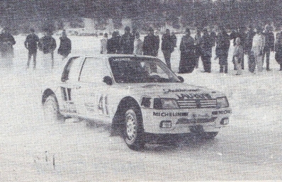 Paul Gardere - Jean-Louis Boufferne
36º International Suecia Rally 1986. Peugeot 205 Turbo 16 (5173 TB 42). Clasificado 20º.

Del 14 al 16 de Febrero, Karlstad, Suecia.
Superficie: nieve - hielo.

El Rally tenia un total de 1670.00 km de los que 556.79 km divididos en 30 tramos eran especiales.

Tomaron la salida 107 equipos, finalizaron 62.@
Palabras clave: Peugeot;Turbo;Grupo_B;Suecia;Nieve;1986