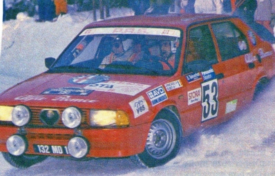 Jacques Panciatici - ''Tilber''
36º International Suecia Rally 1986. Alfa Romeo 33 4x4. Clasificado 24º.

Del 14 al 16 de Febrero, Karlstad, Suecia.
Superficie: nieve - hielo.

El Rally tenia un total de 1670.00 km de los que 556.79 km divididos en 30 tramos eran especiales.

Tomaron la salida 107 equipos, finalizaron 62.
Palabras clave: Alfa_Romeo;Suecia;1986;Nieve