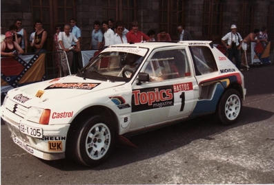 Bruno Saby - Jean-François Fauchille
22º Ypres 24 Horas Rally 1986. Peugeot 205 Turbo 16 (SB-K 205). Abandonó por accidente en tramo de enlace.

Del 27 al 29 de Junio, Ypres, Bélgica.
Superficie: asfalto.

El Rally estaba dividido en 2 etapas y 411.41 km cronometrados divididos en 37 tramos especiales.

Tomaron la salida 155 equipos, finalizaron 70.@
Palabras clave: ;Peugeot;Turbo;Grupo_B;1986;Ypres