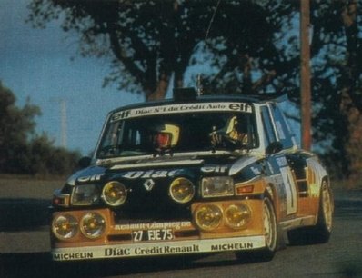 François Chatriot - Michel Périn
29º Critérium des Cévennes 1986. Renault 5 Maxiturbo (27 FJE 75). Abandonó por el turbo.

Del 8 al 9 de Noviembre, Montpellier, Francia.
Superficie: asfalto con un total de 277.90 km divididos en 17 tramos cronometrados.
(Uno de ellos fue cancelado SS4 Le Vigan - St-Bresson de 14.30 km)

Tomaron la salida 198 equipos, finalizaron 87.@
Palabras clave: François_Chatriot;Renault;Maxiturbo;Grupo_B;1986;Criterium_Cevennes