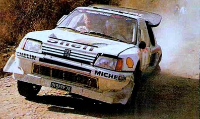 Juha Kankkunen - Juha Piironen
6º Marlboro Rally de Argentina 1986. Peugeot 205 Turbo 16 E2 (319 FPF 75).
Abandonó por la suspensión del coche dañada después de una salida de pista en SS15 Todos los Santos - Charbonier de 28,60 Km.

Del 6 al 9 de Agosto, Buenos Aires - Cordoba, Argentina.
Superficie: tierra.

El Rally tenia un total de 2072.00 km de los que 624.35 km divididos en 27 tramos eran especiales, (una de ellas fue cancelada SS19 Tanti - Cuchilla Nevada de 30.59 km).

Tomaron la salida 150 equipos, finalizaron 50.@
Palabras clave: ;Grupo_B;Peugeot;Turbo;Argentina;1986