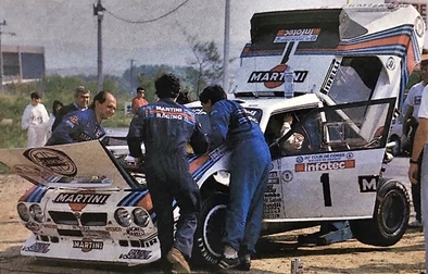 Asistencia del Equipo Martini Lancia en el 30º Tour de Corse - Rallye de France 1986
En el Lancia Delta S4 (TO 76794E) de Markku Alén - Ilkka Kivimäki.
Todo el Equipo Martini Lancia abandona el Rallye a causa del fatal accidente de Henri Toivonen junto a su copiloto Sergio Cresto el 02-Mayo-1986. D.E.P / R.I.P.

Del 1 al 3 de Mayo, Ajaccio, Córcega, Francia.
Superficie: asfalto.
El Rally tenia un total de 1551.00 km de los que 1122.34 km divididos en 30 tramos eran especiales. (4 de ellos fueron cancelados. SS12 Figarella - Cardo de 15.75 Km, SS18 Corte - Taverna de 26.84 Km, SS19 Moltifao - Speloncato de 38.16 Km y SS20 Corbara - Calenzana de 23.69 Km. Los 3 últimos por el fatal accidente de Henri y Sergio).
Tomaron la salida 122 equipos, finalizaron 31.

En esta edición habí­an 5 tramos de 50 o mas Km cronometrados, SS7 Cozzano - Col de la Serra de 50.84, SS8 Muracciole - Abbazia de 50.00, SS10 Pont d'Altiani - Pont St Laurent de 56.01, SS14 Prunelli - San Pancrazio de 55.67 y SS17 Campe Militaire - Corte de 58.14. Uno de mas de 70 km, SS23 Saint Roch - Suaricchio de 78.19, y otro, el último, SS30 Liamone - Suaricchio de 83.16 Km.

Aquí dejo los kilómetros de cada uno de los 30 tramos del Rally:

1ª ETAPA (01-Mayo-1986)
SS1 Verghia - Pont de la Masina de 38.09 km
SS2 Sainte Marie Sicche - Moca 1 de 23.96 km
SS3 Petreto - Aullene 1 de 20.03 km
SS4 Zerubia - Santa Giulia de 30.60 km
SS5 Sartene - Zonza de 44.23 km
SS6 Aullene - Zicavo de 25.59 km
SS7 Cozzano - Col de la Serra de 50.84 km
SS8 Muracciole - Abbazia de 50.00 km
SS9 Campo al Quarcio - Ponte de Noceta de 33.77 km
SS10 Pont d'Altiani - Pont St Laurent de 56.01 km
SS11 Ponte Rosso - Borgo de 42.29 km

TOTAL ETAPA 415.41 km

2ª ETAPA (02 Mayo-1986)
SS12 Figarella - Cardo (cancelado) de 15.75 km
SS13 Saint Florent - Col de San Stefano de 26.81 km
SS14 Prunelli - San Pancrazio de 55.67 km
SS15 Folelli - Santa Lucia di Moriani de 18.49 km
SS16 Moriani Plage - Orsoni de 20.10 km
SS17 Campe Militaire Corte de 58.14 km
SS18 Corte - Taverna (cancelado) de 26.84 km
SS19 Moltifao - Speloncato (cancelado) de 38.16 km
SS20 Corbara - Calenzana (cancelado) de 23.69 km

TOTAL ETAPA 283.65 km

3ª ETAPA (03-Mayo-1986)
SS21 Norte Dame de la Serra - Pont du Fango de 28.77 km
SS22 Fango - Ota de 48.59 km
SS23 Saint Roch - Suaricchio de 78.19 km
SS24 Tavera - Pont de Mezzana de 30.57 km
SS25 Sainte Marie Sicche - Moca 2 de 23.96 km
SS26 Petreto - Aullene 2 de 20.03 km
SS27 Sorbollano - Santa Giulia de 35.59 km
SS28 Calvese - Agosta Plage de 38.69 km
SS29 Plaine de Peri - Capiglioli de 35.73 km
SS30 Liamone - Suaricchio 83.16 km

TOTAL ETAPA 423.28 km.
SUMANDO LAS TRES ETAPAS, ESTAMOS HABLANDO DE 1122.34 KM CRONOMETRADOS... UNA SALVAJADA...@
Palabras clave: Markku_Alen;Lancia;Delta;Grupo_B;Grupo_B;Corse;Corcega;asistencias;1986