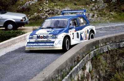 Anthony (Tony) Pond - Rob Arthur
30º Tour de Corse - Rallye de France 1986. MG Metro 6R4 (C95 KOG). Abandonó por la correa del árbol de levas en SS14 Prunelli - San Pancrazio de 55.67 Km.

Todo el Equipo Martini Lancia abandona el Rallye a causa del fatal accidente de Henri Toivonen junto a su copiloto Sergio Cresto el 02-Mayo-1986.
D.E.P / R.I.P.

Del 1 al 3 de Mayo, Ajaccio, Córcega, Francia.
Superficie: asfalto.
El Rally tenia un total de 1551.00 km de los que 1122.34 km divididos en 30 tramos eran especiales. (4 de ellos fueron cancelados. SS12 Figarella - Cardo de 15.75 Km, SS18 Corte - Taverna de 26.84 Km, SS19 Moltifao - Speloncato de 38.16 Km y SS20 Corbara - Calenzana de 23.69 Km. Los 3 últimos por el fatal accidente de Henri y Sergio).
Tomaron la salida 122 equipos, finalizaron 31.

En esta edición habí­an 5 tramos de 50 o mas Km cronometrados, SS7 Cozzano - Col de la Serra de 50.84, SS8 Muracciole - Abbazia de 50.00, SS10 Pont d'Altiani - Pont St Laurent de 56.01, SS14 Prunelli - San Pancrazio de 55.67 y SS17 Campe Militaire - Corte de 58.14. Uno de mas de 70 km, SS23 Saint Roch - Suaricchio de 78.19, y otro, el último, SS30 Liamone - Suaricchio de 83.16 Km.

Aquí dejo los kilómetros de cada uno de los 30 tramos del Rally:

1ª ETAPA (01-Mayo-1986)
SS1 Verghia - Pont de la Masina de 38.09 km
SS2 Sainte Marie Sicche - Moca 1 de 23.96 km
SS3 Petreto - Aullene 1 de 20.03 km
SS4 Zerubia - Santa Giulia de 30.60 km
SS5 Sartene - Zonza de 44.23 km
SS6 Aullene - Zicavo de 25.59 km
SS7 Cozzano - Col de la Serra de 50.84 km
SS8 Muracciole - Abbazia de 50.00 km
SS9 Campo al Quarcio - Ponte de Noceta de 33.77 km
SS10 Pont d'Altiani - Pont St Laurent de 56.01 km
SS11 Ponte Rosso - Borgo de 42.29 km

TOTAL ETAPA 415.41 km

2ª ETAPA (02 Mayo-1986)
SS12 Figarella - Cardo (cancelado) de 15.75 km
SS13 Saint Florent - Col de San Stefano de 26.81 km
SS14 Prunelli - San Pancrazio de 55.67 km
SS15 Folelli - Santa Lucia di Moriani de 18.49 km
SS16 Moriani Plage - Orsoni de 20.10 km
SS17 Campe Militaire Corte de 58.14 km
SS18 Corte - Taverna (cancelado) de 26.84 km
SS19 Moltifao - Speloncato (cancelado) de 38.16 km
SS20 Corbara - Calenzana (cancelado) de 23.69 km

TOTAL ETAPA 283.65 km

3ª ETAPA (03-Mayo-1986)
SS21 Norte Dame de la Serra - Pont du Fango de 28.77 km
SS22 Fango - Ota de 48.59 km
SS23 Saint Roch - Suaricchio de 78.19 km
SS24 Tavera - Pont de Mezzana de 30.57 km
SS25 Sainte Marie Sicche - Moca 2 de 23.96 km
SS26 Petreto - Aullene 2 de 20.03 km
SS27 Sorbollano - Santa Giulia de 35.59 km
SS28 Calvese - Agosta Plage de 38.69 km
SS29 Plaine de Peri - Capiglioli de 35.73 km
SS30 Liamone - Suaricchio 83.16 km

TOTAL ETAPA 423.28 km.
@
Palabras clave: Tony_Pond;Austin_Rover;MG;Metro;Grupo_B;Corcega;1986;Corse