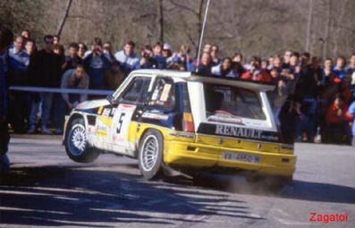 Carlos Sainz Cenamor - Antonio Boto
7º Rallye des Garrigues - Languedoc-Roussillon 1986. Renault 5 Maxiturbo (VA-4650-MA). Abandonó por el embrague en SS16 Saint-Bresson 2 de 34.20 Km.

Del 3 al 6 de Abril, Nimes, Francia
Superficie: asfalto

El Rally tenía un total de 501.90 km cronometrados divididos en 20 tramos especiales.

Tomaron la salida 102 equipos, finalizaron 44.@
Palabras clave: ;Renault;Maxiturbo;Grupo_B;Garrigues;1986