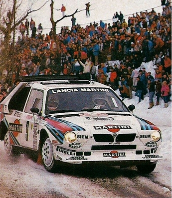Massimo (Miki) Biasion - Tiziano Siviero
54º Rallye Automobile de Monte-Carlo 1986. Lancia Delta S4 (A6 37615). Abandonó por accidente de tráfico durante un enlace de tramo, quedando 68º.

Del 18 al 24 de Enero, Monte-Carlo.
Superficie: asfalto - nieve.

El Rally tenía un total de 3984.00 km, de los que 881.20 km divididos en 36 tramos eran especiales.

Tomaron la salida 156 equipos, finalizaron 65.@
Palabras clave: Miki_Biasion;Tiziano_Siviero;Lancia;Delta;S4;Montecarlo;Grupo_B;1986;Nieve
