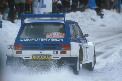Malcolm Wilson - Nigel Harris
54º Rallye Automobile de Monte-Carlo 1986. MG Metro 6R4 (C868 EUD). Abandonó por la transmisión del coche en SS11 La Souche de 27.70 Km.

Del 18 al 24 de Enero, Monte-Carlo.
Superficie: asfalto - nieve.

El Rally tenía un total de 3984.00 km de los que 881.20 km divididos en 36 tramos eran especiales.

Tomaron la salida 156 equipos, finalizaron 65.@
Palabras clave: ;Nigel_Harris;MG;Metro;Grupo_B;Montecarlo;1986