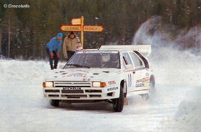 Philippe Wambergue - Jean-Bernard Vieu
36º International Suecia Rally 1986. Citröen BX4TC. Abandonó por motor en SS24 Valasen de 9.00 Km.

Del 14 al 16 de Febrero, Karlstad, Suecia.
Superficie: nieve - hielo.

El Rally tenia un total de 1670.00 km de los que 556.79 km divididos en 30 tramos eran especiales.

Tomaron la salida 107 equipos, finalizaron 62.@
Palabras clave: Philippe_Wambergue;Citroen;BX4TC;Grupo_B;Suecia;1986;nieve