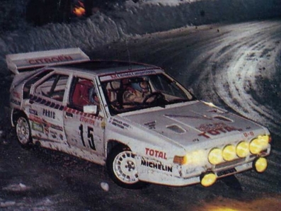 Jean-Claude Andruet -  Annick Peuvergne
54º Rallye Automobile de Monte-Carlo 1986. Citröen BX 4TC (9817 NR 92). Abandonó por accidente en SS7 Saint-Sauveur-en-Rue - Saint-Régis de 16.50 km.

Del 18 al 24 de Enero, Monte-Carlo.
Superficie: asfalto - nieve.

El Rally tenía un total de 3984.00 km de los que 881.20 km divididos en 36 tramos eran especiales.

Tomaron la salida 156 equipos, finalizaron 65.@
Palabras clave: ;Citroen;BX4TC;Grupo_B;Montecarlo;1986