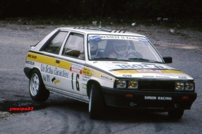 Alain Oreille - Sylvie Oreille
30º Tour de Corse - Rallye de France 1986. Renault 11 Turbo. Abandonó por accidente en SS5 Sartene - Zonza de 44.23 Km.

Equipo Martini Lancia se retira de la prueba a causa del fatal accidente de Henri Toivonen y Sergio Cresto el di­a 02-05-1986.

Del 1 al 3 de Mayo, Ajaccio, Córcega, Francia.
Superficie: asfalto.

El Rally tenia un total de 1551.00 km de los que 1122.34 km divididos en 30 tramos eran especiales. (4 de ellos fueron cancelados. SS12 Figarella - Cardo de 15.75 Km, SS18 Corte - Taverna de 26.84 Km, SS19 Moltifao - Speloncato de 38.16 Km y SS20 Corbara - Calenzana de 23.69 Km. Los 3 últimos por el fatal accidente de Henri y Sergio).
Tomaron la salida 122 equipos, finalizaron 31.

En esta edición habí­an 5 tramos de 50 o mas Km cronometrados, SS7 Cozzano - Col de la Serra de 50.84, SS8 Muracciole - Abbazia de 50.00, SS10 Pont d'Altiani - Pont St Laurent de 56.01, SS14 Prunelli - San Pancrazio de 55.67 y SS17 Campe Militaire - Corte de 58.14. Uno de mas de 70 km, SS23 Saint Roch - Suaricchio de 78.19, y otro, el último, SS30 Liamone - Suaricchio de 83.16 Km.

Aquí dejo los kilómetros de cada uno de los 30 tramos del Rally:

1ª ETAPA (01-Mayo-1986)
SS1 Verghia - Pont de la Masina de 38.09 km
SS2 Sainte Marie Sicche - Moca 1 de 23.96 km
SS3 Petreto - Aullene 1 de 20.03 km
SS4 Zerubia - Santa Giulia de 30.60 km
SS5 Sartene - Zonza de 44.23 km
SS6 Aullene - Zicavo de 25.59 km
SS7 Cozzano - Col de la Serra de 50.84 km
SS8 Muracciole - Abbazia de 50.00 km
SS9 Campo al Quarcio - Ponte de Noceta de 33.77 km
SS10 Pont d'Altiani - Pont St Laurent de 56.01 km
SS11 Ponte Rosso - Borgo de 42.29 km

TOTAL ETAPA 415.41 km

2ª ETAPA (02 Mayo-1986)
SS12 Figarella - Cardo (cancelado) de 15.75 km
SS13 Saint Florent - Col de San Stefano de 26.81 km
SS14 Prunelli - San Pancrazio de 55.67 km
SS15 Folelli - Santa Lucia di Moriani de 18.49 km
SS16 Moriani Plage - Orsoni de 20.10 km
SS17 Campe Militaire Corte de 58.14 km
SS18 Corte - Taverna (cancelado) de 26.84 km
SS19 Moltifao - Speloncato (cancelado) de 38.16 km
SS20 Corbara - Calenzana (cancelado) de 23.69 km

TOTAL ETAPA 283.65 km

3ª ETAPA (03-Mayo-1986)
SS21 Norte Dame de la Serra - Pont du Fango de 28.77 km
SS22 Fango - Ota de 48.59 km
SS23 Saint Roch - Suaricchio de 78.19 km
SS24 Tavera - Pont de Mezzana de 30.57 km
SS25 Sainte Marie Sicche - Moca 2 de 23.96 km
SS26 Petreto - Aullene 2 de 20.03 km
SS27 Sorbollano - Santa Giulia de 35.59 km
SS28 Calvese - Agosta Plage de 38.69 km
SS29 Plaine de Peri - Capiglioli de 35.73 km
SS30 Liamone - Suaricchio 83.16 km

TOTAL ETAPA 423.28 km.
SUMANDO LAS TRES ETAPAS, ESTAMOS HABLANDO DE 1122.34 KM CRONOMETRADOS... UNA SALVAJADA...
Palabras clave: Renault;Turbo;Corse;Corcega;1986