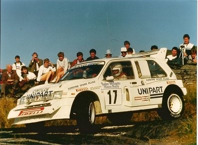 Harri Toivonen - Neil Wilson
24º Tudor Webasto Manx International Rally 1986. MG Metro 6R4 (C997 LCA). Abandonó por motor en SS15 Glascoe de 11.54 km.

Del 11 al 13 de Septiembre, Douglas, Isla de Man.
Superficie: asfalto.

El Rally tenia un total de 412.85 km cronometrados divididos en 30 tramos especiales (2 de ellos fueron cancelados SS13 Glen Roy de 7.43 km y SS25 West Baldwin de 17.28km)
.
Tomaron la salida 112 equipos, finalizaron 55.@
Palabras clave: MG;Metro;Grupo_B;Manx_International;1986