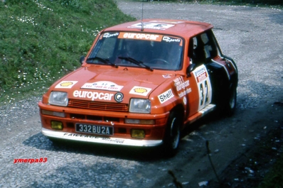 Claude Balesi - Jean-Paul Cirindini
30º Tour de Corse - Rallye de France 1986. Renault 5 Turbo (332 BU 2A). Abandonó, desconocemos el motivo y en que especial.

Equipo Martini Lancia se retira de la prueba a causa del fatal accidente de Henri Toivonen y Sergio Cresto el di­a 02-05-1986.

Del 1 al 3 de Mayo, Ajaccio, Córcega, Francia.
Superficie: asfalto.

El Rally tenia un total de 1551.00 km de los que 1122.34 km divididos en 30 tramos eran especiales. (4 de ellos fueron cancelados. SS12 Figarella - Cardo de 15.75 Km, SS18 Corte - Taverna de 26.84 Km, SS19 Moltifao - Speloncato de 38.16 Km y SS20 Corbara - Calenzana de 23.69 Km. Los 3 últimos por el fatal accidente de Henri y Sergio).
Tomaron la salida 122 equipos, finalizaron 31.

En esta edición habí­an 5 tramos de 50 o mas Km cronometrados, SS7 Cozzano - Col de la Serra de 50.84, SS8 Muracciole - Abbazia de 50.00, SS10 Pont d'Altiani - Pont St Laurent de 56.01, SS14 Prunelli - San Pancrazio de 55.67 y SS17 Campe Militaire - Corte de 58.14. Uno de mas de 70 km, SS23 Saint Roch - Suaricchio de 78.19, y otro, el último, SS30 Liamone - Suaricchio de 83.16 Km.

Aquí dejo los kilómetros de cada uno de los 30 tramos del Rally:

1ª ETAPA (01-Mayo-1986)
SS1 Verghia - Pont de la Masina de 38.09 km
SS2 Sainte Marie Sicche - Moca 1 de 23.96 km
SS3 Petreto - Aullene 1 de 20.03 km
SS4 Zerubia - Santa Giulia de 30.60 km
SS5 Sartene - Zonza de 44.23 km
SS6 Aullene - Zicavo de 25.59 km
SS7 Cozzano - Col de la Serra de 50.84 km
SS8 Muracciole - Abbazia de 50.00 km
SS9 Campo al Quarcio - Ponte de Noceta de 33.77 km
SS10 Pont d'Altiani - Pont St Laurent de 56.01 km
SS11 Ponte Rosso - Borgo de 42.29 km

TOTAL ETAPA 415.41 km

2ª ETAPA (02 Mayo-1986)
SS12 Figarella - Cardo (cancelado) de 15.75 km
SS13 Saint Florent - Col de San Stefano de 26.81 km
SS14 Prunelli - San Pancrazio de 55.67 km
SS15 Folelli - Santa Lucia di Moriani de 18.49 km
SS16 Moriani Plage - Orsoni de 20.10 km
SS17 Campe Militaire Corte de 58.14 km
SS18 Corte - Taverna (cancelado) de 26.84 km
SS19 Moltifao - Speloncato (cancelado) de 38.16 km
SS20 Corbara - Calenzana (cancelado) de 23.69 km

TOTAL ETAPA 283.65 km

3ª ETAPA (03-Mayo-1986)
SS21 Norte Dame de la Serra - Pont du Fango de 28.77 km
SS22 Fango - Ota de 48.59 km
SS23 Saint Roch - Suaricchio de 78.19 km
SS24 Tavera - Pont de Mezzana de 30.57 km
SS25 Sainte Marie Sicche - Moca 2 de 23.96 km
SS26 Petreto - Aullene 2 de 20.03 km
SS27 Sorbollano - Santa Giulia de 35.59 km
SS28 Calvese - Agosta Plage de 38.69 km
SS29 Plaine de Peri - Capiglioli de 35.73 km
SS30 Liamone - Suaricchio 83.16 km

TOTAL ETAPA 423.28 km.
SUMANDO LAS TRES ETAPAS, ESTAMOS HABLANDO DE 1122.34 KM CRONOMETRADOS... UNA SALVAJADA...
@
Palabras clave: Renault;Turbo;Grupo_B;Corse;Corcega;1986