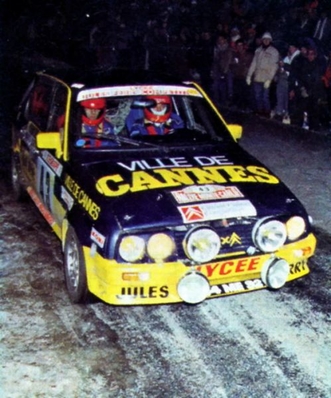 Denis Cavasino - Jean-François Vergeot
54º Rallye Automobile de Monte-Carlo 1986. Citröen Visa 1000 Pistes. Abandonó, desconocemos el motivo.

Del 18 al 24 de Enero, Monte-Carlo.
Superficie: asfalto - nieve.

El Rally tenía un total de 3984.00 km, de los que 881.20 km divididos en 36 tramos eran especiales.

Tomaron la salida 156 equipos, finalizaron 65.@
Palabras clave: Citroen;Visa;Montecarlo;1986;nieve;Grupo_B