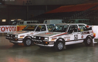 21º Olympus Rally 1986
50# Volkswagen Golf II GTi de Nelson Shepard - Robert Davis, abandonó.

48# Volkswagen Golf II GTi 16V de Guy Light - Joseph Andreini, abandonó.

De 4 al 7 de Diciembre, Tacoma - Tumwater, Washington, Estados Unidos.
Superficie: tierra.

El Rally tenía un total de 540.65 km cronometrados divididos en 40 tramos especiales (uno de ellos fue cancelado SS6 Taylor Towne de 14.76 km).

Tomaron la salida 50 equipos, finalizaron 25.
Palabras clave: Volkswagen;Golf;GTI;1986;Olympus;EE.UU;Parque_Cerrado