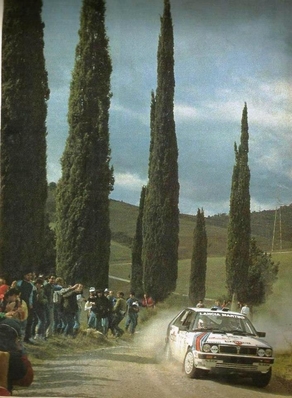 Massimo (Miki) Biasion - Tiziano Siviero
29º Rally Sanremo 1987. Lancia Delta HF 4WD (TO 74227G). Clasificado 1º.

Del 12 al 15 de Octubre, Sanremo, Ligúria, Imperia, Italia.
Superficie: asfalto - tierra.

El Rally tenia un total de 2097.02 Km de los que 561.11 km divididos en 41 tramos eran especiales (3 de ellos fueron cancelados, SS6 Casole de 8.27 km, SS8 Murlo de 9.12 km y SS3 Passo Turchino 13.73 km).

Tomaron la salida 125, finalizaron 55.@
Palabras clave: Miki_Biasion;Lancia;Delta;4WD;Sanremo;1987