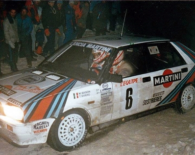Massimo (Miki) Biasion - Tiziano Siviero
55º Rallye Automobile de Monte-Carlo 1987. Lancia Delta HF 4WD (TO 66488F). Clasificado 1º.

Del 17 al 22 de Enero, Monte-Carlo.
Superficie: asfalto - nieve.

El Rally tenia un total de 3162.00 km de los que 593.45 km divididos en 26 tramos eran especiales, (1 de ellos fue cancelado SS3 Les Egats - St. Luce de 13.50 Km).

Se inscribieron 163 equipos, tomaron la salida 160, finalizaron 93.@
Palabras clave: Miki_Biasion;Tiziano_Siviero;Lancia;Delta;4WD;Montecarlo;nieve;1987