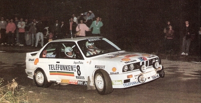 Pep Bassas - Josep Autet
23º Rallye Catalunya 1987. BMW M3 E30 (M-5019-HY). Clasificado 2º.

Al año siguiente en BMW se dieron cuenta que AEG-Telefunken pertenecía a Daimler-Benz. Por eso se cambiaron la publicidad a Blaupunkt.

Del 22 al 24 de Octubre, Barcelona, Girona, Catalunya, España.
Superficie: asfalto - tierra.
El Rally tenía un total de 359.31 km cronometrados divididos en 23 tramos.

Tomaron la salida 76 equipos, finalizaron 40.@
Palabras clave: Pep_Bassas;Josep_Autet;BMW;M3;E30;Catalunya;1987