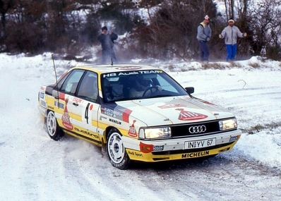 Walter Röhrl - Christian Geistdörfer
55º Rallye Automobile de Monte-Carlo 1987. Audi 200 Quattro (IN-YV 67). Clasificado 3º.

Del 17 al 22 de Enero, Monte-Carlo.
Superficie: asfalto - nieve.

El Rally tenia un total de 3162.00 km de los que 593.45 km divididos en 26 tramos eran especiales, (1 de ellos fue cancelado SS3 Les Egats - St. Luce de 13.50 Km).

Se inscribieron 163 equipos, tomaron la salida 160, finalizaron 93.@
Palabras clave: Walter_Röhrl;Audi;Quattro;Montecarlo;1987;nieve