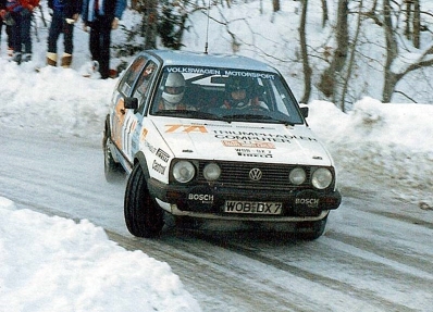 Erwin Weber - Matthias Feltz
55º Rallye Automobile de Monte-Carlo 1987. Volkswagen Golf GTI 16V (WOB-DX 7). Clasificado 7º.

Del 17 al 22 de Enero, Monte-Carlo.
Superficie: asfalto - nieve.

El Rally tenia un total de 3162.00 km de los que 593.45 km divididos en 26 tramos eran especiales, (1 de ellos fue cancelado SS3 Les Egats - St. Luce de 13.50 Km).

Se inscribieron 163 equipos, tomaron la salida 160, finalizaron 93.@
Palabras clave: Volkswagen;Golf;Montecarlo;1987;nieve