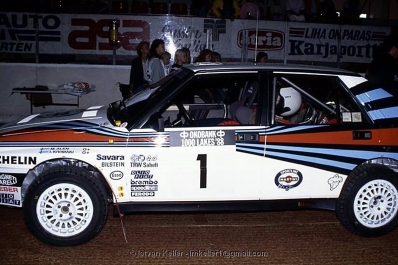 Markku Alén - Ilkka Kivimaki
38º 1000 Lakes Rally 1988. Lancia Delta Integrale (TO 89094H). Clasificado 1º.

Del 26 al 28 de Agosto, Jyväskylä, Finlandia.
Superficie: tierra.

El Rally tenia un total de 1445.95 km de los que 496.32 km divididos en 39 tramos, eran especiales.

Se inscribieron 200 equipos, tomaron la salida 195, finalizaron 84.

© Istvan Keller
@
Palabras clave: Markku_Alen;Lancia;Delta;Integrale;Finlandia;1988;