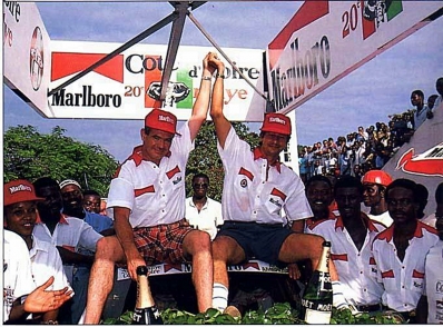 Alain Ambrosino - Daniel Le Saux
20º Marlboro Cote d'Ivoire Rallye 1988. Nissan 200 SX (KNY54NO6208). Clasificado 1º.

Del 20 al 24 de Septiembre, Abidjan.
Superficie: tierra.

El Rallye tenia un total de 3371.58 km.

Se inscribieron 38 equipos, tomaron la salida 38, finalizaron 10.@
Palabras clave: Nissan;Ivoire;Costa_Marfil;1988;Personajes
