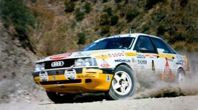 Rudolf (Rudi) Stohl - Ernst Rohringer
8º Marlboro Rally de Argentina 1988. Audi 90 Quattro (32517). Clasificado 4º.

Del 2 al 6 de Agosto, Buenos Aires, Córdoba, Argentina.
Superficie: tierra.

El Rally tenia un total de 2141.41 Km de los que 583.60 Km divididos en 29 tramos eran especiales.

Se inscribieron 81 equipos, tomaron la salida 81, finalizaron 21.@
Palabras clave: ;Audi;Quattro;Argentina;1988