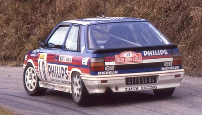 Alain Oreille - Jean-Marc Andrié
56º Rallye Automobile de Monte-Carlo 1988. Renault 11 Turbo (4115 SG 84). Clasificado 4º.

Del 16 al 21 de Enero, Monte Carlo.
Superficie: asfalto - nieve.

El Rally tenia un total de 3052.9 km de los que 624.16 km divididos en 26 tramos eran especiales.

Se inscribieron 181 equipos, tomaron la salida 169, finalizaron 109.@
Palabras clave: Renault;Montecarlo;1988;turbo