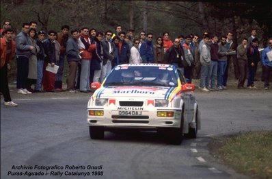 Jesús "Chus" Puras - Tomás Aguado
24º Rallye Catalunya-Costa Brava 1988. Ford Sierra RS Cosworth (Q964 DAJ). Clasificado 6º.

Del 12 al 13 de Febrero, Lloret de Mar, Girona, Catalunya, España
Superficie: asfalto - tierra.

El Rally tenia 416.35 km cronometrados divididos en 26 tramos.

Tomaron la salida 110 equipos, finalizaron 42.

© Roberto Gnudi
@@
Palabras clave: Jesus_Chus_Puras;Ford;Sierra;Cosworth;Catalunya;Costa_Brava;1988;Spain;España