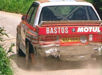 Bernard Béguin - Jean-Jacques Lenne
32º Tour de Corse - Rallye de France 1988. BMW M3 E30 (ADZ 9596). Clasificado 7º.

Del 3 al 6 de Mayo, Ajaccio, Córcega, Francia.
Superficie: asfalto.

El Rally tenia un total de 1333.00 km de los que 622.84 km divididos en 30 tramos eran especiales.

Se inscribieron 93 equipos, tomaron la salida 93, finalizaron 42.@
Palabras clave: Bernard_Beguin;BMW;M3;Corcega;1988