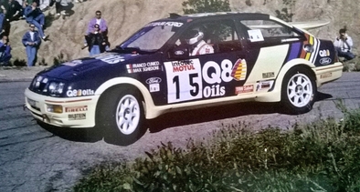 Franco Cunico - Massimo Sghedoni
33º Tour de Corse - Rallye de France 1989. Ford Sierra RS Cosworth (D372 TAR). Clasificado 7º.

Del 23 al 26 de Abril, Ajaccio, Córcega, Francia.
Superficie: asfalto.

El Rally tenia un total de 1439.85 km de los que 628.71 km divididos en 33 tramos eran especiales.

Se inscribieron 85 equipos, tomaron la salida 79, finalizaron 39.@
Palabras clave: ;Ford;Sierra;RS;Cosworth;Corse;Corcega;1989