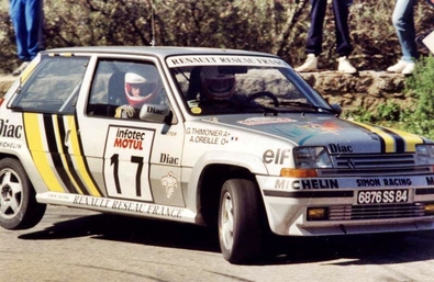 Alain Oreille - Gilles Thimonier
33º Tour de Corse - Rallye de France 1989. Renault 5 GT Turbo (6876 SS 84). Clasificado 8º.

Del 23 al 26 de Abril, Ajaccio, Córcega, Francia.
Superficie: asfalto.

El Rally tenia un total de 1439.85 km de los que 628.71 km divididos en 33 tramos eran especiales.

Se inscribieron 85 equipos, tomaron la salida 79, finalizaron 39.@
Palabras clave: ;Renault;Turbo;GT;Corse;Corcega;1989