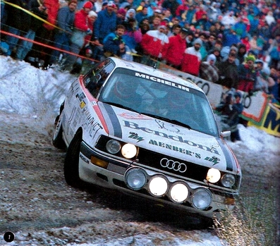 Paola De Martini - Umberta Gibellini
57º Rallye Automobile de Monte-Carlo 1989. Audi 90 Quattro (33640). Clasificada 9ª de la general y 1ª en copa de damas.

Del 21 al 26 de Enero, Monte-Carlo.
Superficie: asfalto - nieve.

El Rally tenia un total de 2872.82 km, de los que 613.25 km, divididos en 24 tramos, eran especiales.

Tomaron la salida 172 equipos, finalizaron 83.@
Palabras clave: ;Audi;Quattro;Montecarlo;1989;Nieve
