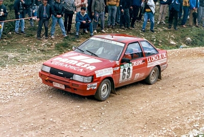 Chano Carrera - Pedro Perez
23º Rallye de Portugal Vinho do Porto 1989. Toyota Corolla GT (AYV 367). Clasificado 25º.

Del 28 de Febrero al 4 de Marzo, Estoril, Portugal.
Superficie: asfalto - tierra.

El Rally tenia un total de 2153.02 km de los que 576.88 km divididos en 38 tramos eran especiales, (una de ellas fue cancelada SS18 Ponte de Lima de 16.80 Km).

Tomaron la salida 93 equipos, finalizaron 38.@

Palabras clave: Toyota;Corolla;Portugal;1989