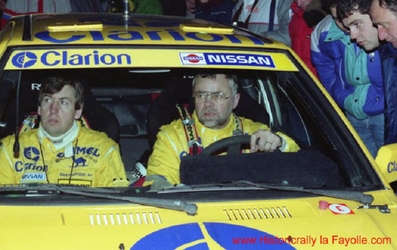 Per Eklund - Dave Whittock
57º Rallye Automobile de Monte-Carlo 1989. Nissan March Turbo (KNY54NU440). Abandonó por la suspensión del coche quedando clasificado 85º.

Del 21 al 26 de Enero, Monte-Carlo.
Superficie: asfalto - nieve.

El Rally tenia un total de 2872.82 km, de los que 613.25 km, divididos en 24 tramos, eran especiales.

Tomaron la salida 172 equipos, finalizaron 83.@
Palabras clave: ;Nissan;March;Turbo;Montecarlo;1989;Personajes