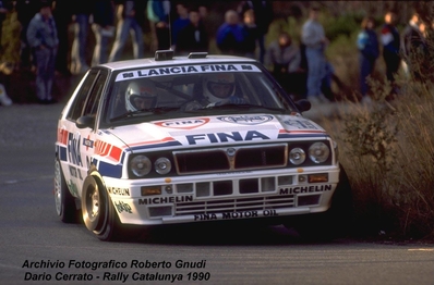 Dario Cerrato - Giuseppe Cerri
26º Rallye Catalunya-Costa Brava 1990. Lancia Delta Integrale 16V (TO 62125M). Clasificado 1º.

Del 15 al 17 de Febrero, Lloret de Mar, Girona, Catalunya, España.
Superficie: asfalto - tierra.

El Rally tenia un total de 1140 km de los que 460.42 km divididos en 29 tramos eran especiales.

Tomaron la salida 90 equipos, finalizaron 29.

© Roberto Gnudi.
@@
Palabras clave: ;Lancia;Delta;Integrale;Catalunya;Costa_Brava;1990