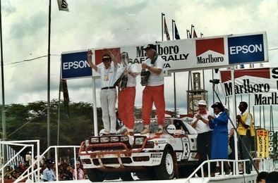Bjorn Waldegard - Fred Gallagher
38º Marlboro Safari Rally 1990. Toyota Celica GT-4 -ST165- (K-AM 3910). Clasificado 1º.

Del 11 al 16 de Abril, Nairobi, Nairobi, Kenya, África.
Superficie: tierra.

El Rally tenia un total de 4,131.40 Km.
Desconocemos cuantos CH habí­an.

Tomaron la salida 59 equipos, finalizaron 10.@
Palabras clave: ;Toyota;Celica;ST165;Safari;1990;Personajes