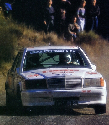 Pierre Bos - Jean-René Dubois
58º Rallye Automobile de Monte-Carlo 1990. Mercedes-Benz 190E 2.3 16V. Abandonó por problemas con los frenos en SS14 Bif C1/D1 - Bayons de 22.66 Km.

Del 19 al 25 de Enero, Monte-Carlo.
Superficie: asfalto - nieve.

Los equipos en las posiciones 81 o mas no corrieron el último tramo, pero fueron clasificados.
En SS7 Burzet de 43.89 km, entre las 