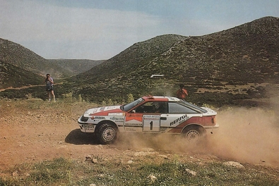 Carlos Sainz Cenamor - Lui­s Moya
38º Acropolis Rally 1991. Toyota Celica GT-4 -ST165- (K-AM 8930). Clasificado 2º.

Del 1 al 6 de Junio, Atenas, Grecia.
Superficie: tierra.

El Rally tenia un total de 1.776,55 km de los que 597.35 km divididos en 48 tramos eran especiales, (una de ellas fue cancelada SS22 Aghia Triada de 9,55 Km).

Tomaron al salida 94 equipos, finalizaron 37.@
Palabras clave: ;Luis_Moya;Toyota;Celica;ST165;Grecia;Acropolis;1991