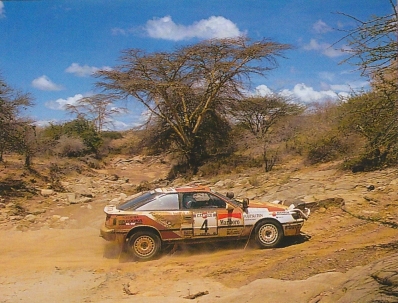 Mikael Ericsson - Claes Billstam
39º Martini Safari Rally Kenya 1991. Toyota Celica GT-4 -ST165- (K-AM 3761). Clasificado 2º.
Toyota Kenya

Del 27 de Marzo al 1 de Abril, Nairobi, Kenya, África.
Superficie: tierra.

El Rally tenia un total de 4520.76 km con 79 controles horarios.

Tomaron la salida 57 equipos, finalizaron 27.@
Palabras clave: Toyota;Celica;ST165;Safari;1991