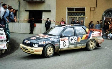 François Delecour - Anne-Chantal Pauwels
33º Rallye Sanremo - Rallye d'Italia 1991. Ford Sierra RS Cosworth 4x4 (H314 OEV). Clasificado 4º.

Del 12 al 17 de Octubre, Sanremo, Imperia, Liguria Italia.
Superficie: asfalto - tierra.

El Rally tenia un total de 2185.96 km de los que 572.91 divididos en 31 tramos, eran especiales.

Tomaron la salida 87 equipos, finalizaron 40.@
Palabras clave: ;Ford;Sierra;RS;Cosworth;Sanremo;1991;Chiusdino