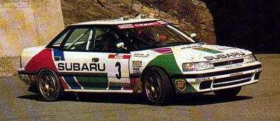 François Chatriot - Michel Perin
35º Tour de Corse - Rallye de France 1991. Subaru Legacy RS (H640 JBW). Clasificado 9º.

Del 28 de Abril al 1 de Mayo, Ajaccio, Córcega, Francia.
Superficie: asfalto.

El Rally tenia un total de 1384.51 km de los que 625.91 km divididos en 27 tramos eran especiales.

Tomaron la salida 101 equipos, finalizaron 43.@
Palabras clave: ;Subaru;Legacy;Corse;Corcega;1991