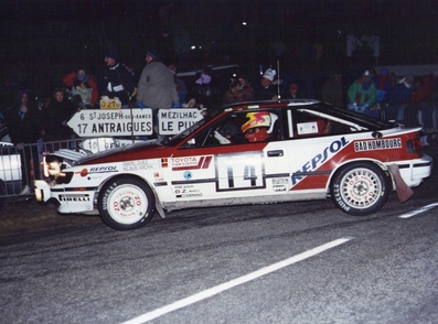 Marc Duez - Klaus Wicha
59º Rallye Automobile de Monte-Carlo 1991. Toyota Celica GT-4 (ST165). Clasificado 11º.

Del 24 al 30 de Enero, Monte-Carlo.
Superficie: asfalto - nieve.

El Rally tenia un total de 3390.27 km de los que 628.64 km divididos en 27 tramos eran especiales.

Tomaron la salida 167 equipos, finalizaron 75.

© Joan Al
@
Palabras clave: ;Toyota;Celica;Montecarlo;1991