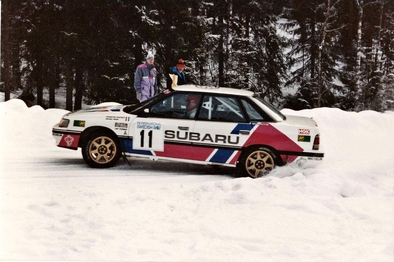François Chatriot - Michel Perin
40º Internacional Suecia Rally 1991. Subaru Legacy RS (H187 GUU). Clasificado 19º.

Del 16 al 18 de Febrero, Karlstad, Suecia.
Superficie: nieve - nieve.

El Rally tenia un total de 1475.10 km de los que 519.90 km divididos en 29 tramos eran especiales.

Se inscribieron 108 equipos, tomaron la salida 108, finalizaron 74.@
Palabras clave: ;Subaru;Legacy;Suecia;1991;Nieve