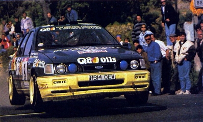 François Delecour - Anne-Chantal Pauwels
35º Tour de Corse - Rallye de Francia 1991. Ford Sierra RS Cosworth 4x4 (H314 OEV). Abandonó por la transmisión en SS22 Fango - Partinello - 31.48 km.

Del 28 de Abril al 1 de Mayo, Ajaccio, Córcega, Francia.
Superficie: asfalto.

El Rally tenia un total de 1384.51 km de los que 625.91 km divididos en 27 tramos eran especiales.

Tomaron la salida 101 equipos, finalizaron 43.@
Palabras clave: ;Ford;Sierra;RS;Cosworth;Corcega;1991;Corse
