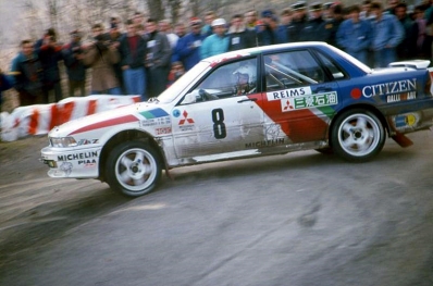 Kenneth Ericksson - Stefan Parmander
59º Rallye Automobile de Monte-Carlo 1991. Mitsubishi Galant VR-4 (H12 MRE). Abandonó sin combustible en SS19 Moulinet - La Bollène Vésubie 1 de 22.21 km.

Del 24 al 30 de Enero, Monte-Carlo.
Superficie: asfalto - nieve.

El Rally tenia un total de 3390.27 km de los que 628.64 km divididos en 27 tramos eran especiales.

Tomaron la salida 167 equipos, finalizaron 75.@
Palabras clave: ;Mitsubishi;Galant;Montecarlo;1991