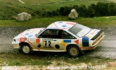 Pedro Carrasco - Joao Martins
25º Rallye de Portugal - Vinho do Porto 1991. Opel Manta 2.0 E (1533 PN 78). Abandonó en SS6 Serra da Lousã - 25.00 km. Desconocemos el motivo.

Del 5 al 9 de Marzo, Portugal.
Superficie: asfalto - tierra.

El Rally tenia un total de 2041.26 Km de los que 564.20 Km divididos en 38 tramos eran especiales (2 de ellos fueron cancelados SS2 Gradil de 9 Km y SS28 Viseu de 29.90 Km).

Se inscribieron 106 equipos, tomaron la salida 95, finalizaron 28.@
Palabras clave: Opel;Manta;Portugal;1991