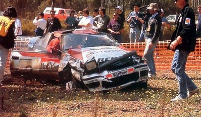 Carlos Sainz Cenamor - Luà­s Moya
4º Commonwealth Bank Rally Australia 1991. Toyota Celica GT-4 (ST165). Abandonò por accidente en SS14 Bunnings Central de 6.33 Km.
El Rally tenia un total de 2,072.12 Km de los que 592.59 Km divididos en 39 tramos eran especiales.
Se inscribieron 59 equipos, tomaron la salida 59, finalizaron 36.
PHOTO Ricardo Muñoz Llorca.@
Palabras clave: ;Toyota;Celica;ST165;Australia;1991;crash