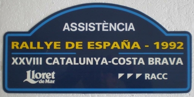 28º Rallye de España - Catalunya - Costa Brava 1992
Del 8 al 11 de Noviembre, Lloret de Mar, Girona, Catalunya, España.
Superficie: asfalto - tierra.

El Rally tenia un total de 1,505.08 Km de los que 519.65 Km divididos en 29 tramos eran especiales, (uno de ellos fue cancelado SS7).

Se inscribieron 79 equipos, tomaron la salida 74, finalizaron 31.
Palabras clave: Catalunya;1992;España;Spain;Placas