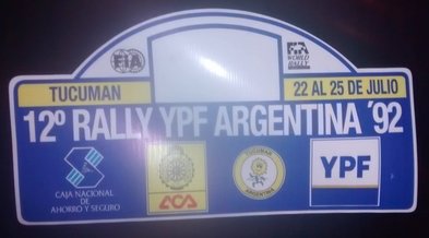 12º Rally YPF Argentina 1992
Del 22 al 25 de Julio, Tucuman, Argentina.
Superficie: tierra.

El Rally tenia un total de 1818.61 km de los que 458.19 km divididos en 28 tramos eran especiales (5 de ellas fueron canceladas, SS5 San Pablo - San Javier de 23,58 Km, SS13 Yunca Suma - Alpachiri 1 de 29,56 Km, SS21 Singuil - Las Chacritas 2 de 30,50 Km, SS22 Yunca Suma - Alpachiri 2 de 29,56 Km y SS24 Timbo Viejo - El Cadillal 2 de 8,07 Km).

Tomaron la salida 82 equipos, finalizaron 32.
Palabras clave: Argentina;1992;Placas